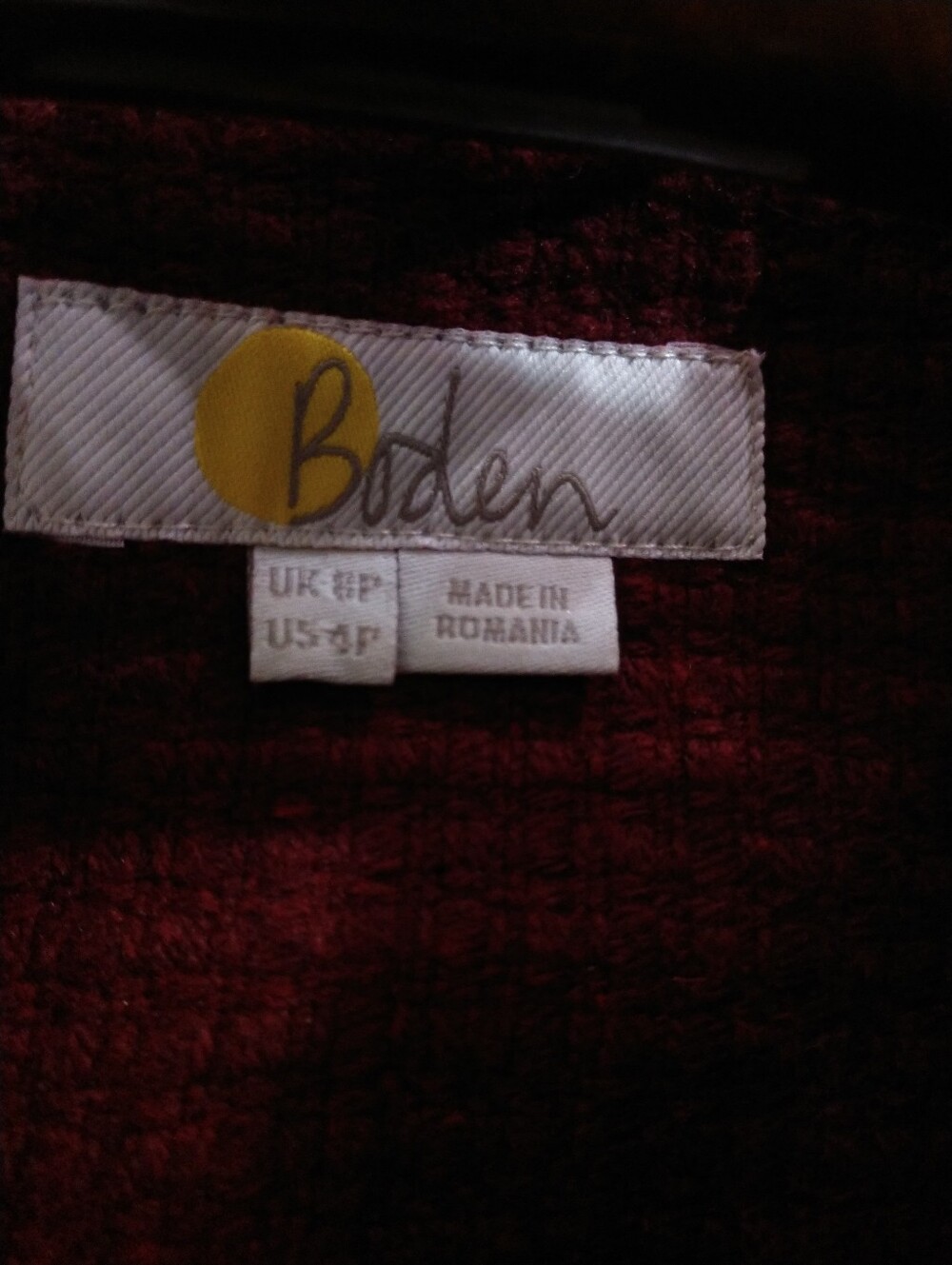 Boden Blazer Burgundy Heavyweight Warm Size 4P 4 Petite Chest 34" - Picture 5 of 10